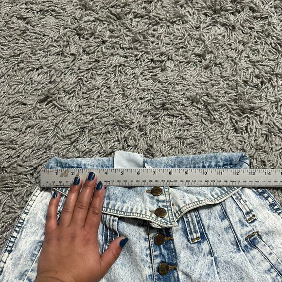 90s Retro  Vintage Acid Wash Fold Over Button Up High Rise Jorts Limited Express - Picture 3 of 7